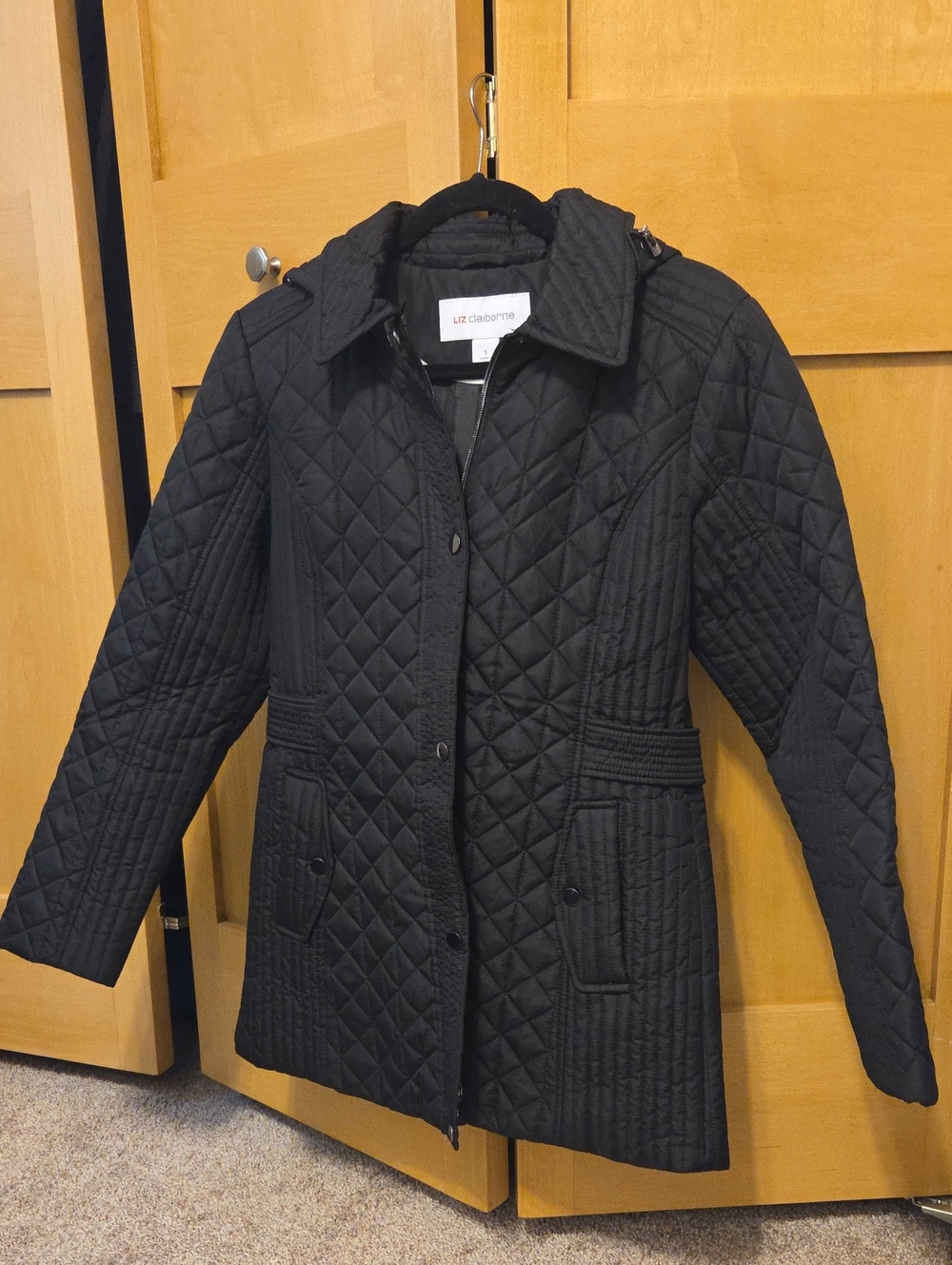 Liz Claiborne Black Quilted Puffer Coat